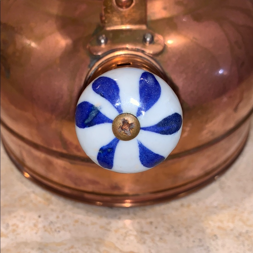 Copper Tea Kettle with Porcelain Handle - Picture 10 of 11